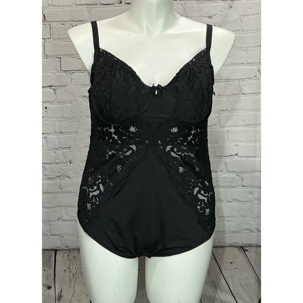 Torrid Tara Lynn Women’s Black Microfiber & Lace Bodysuit (Size 2)